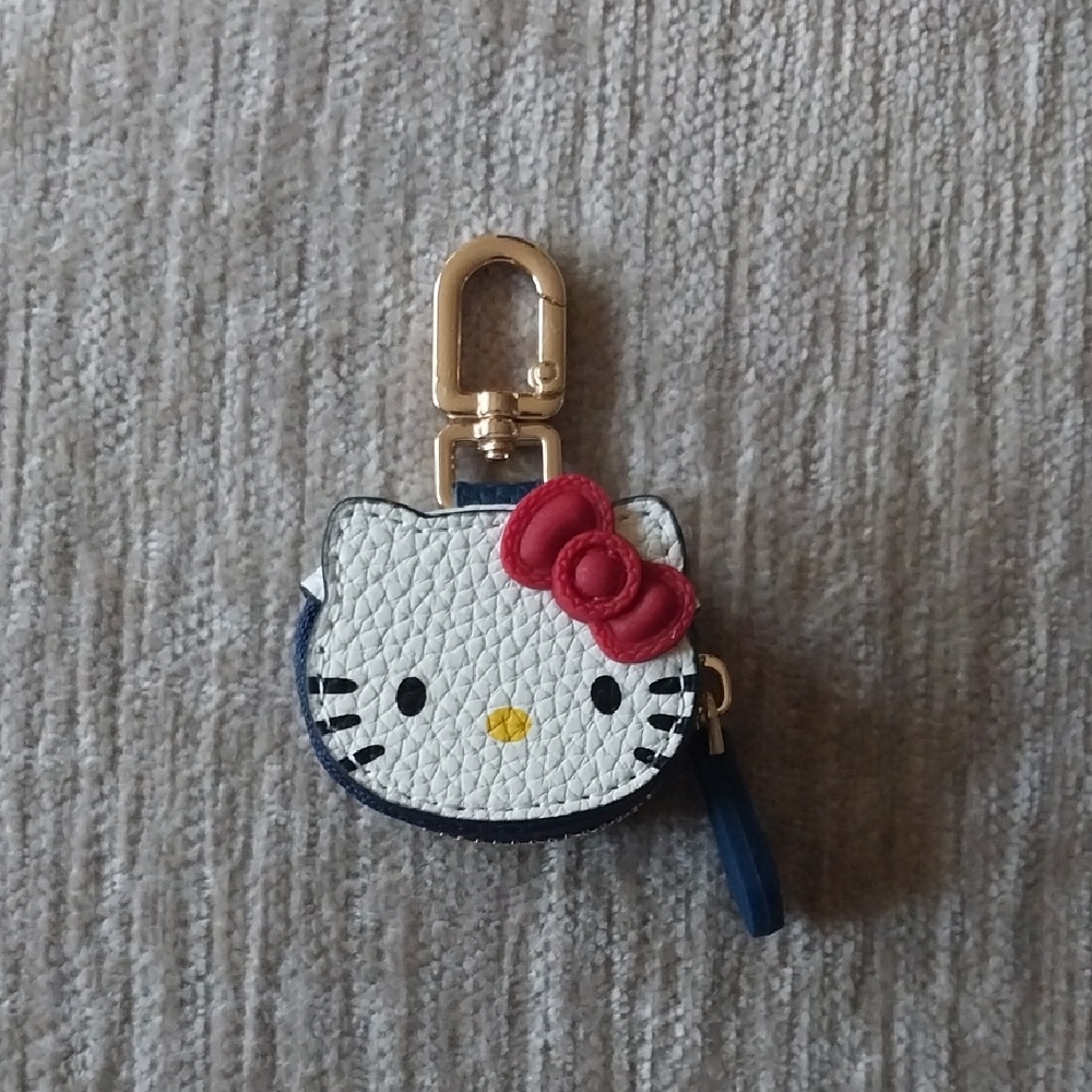 LAST ONE! RED BOW Bag Charm Hello Kitty Coin Purse Keychain White and Red